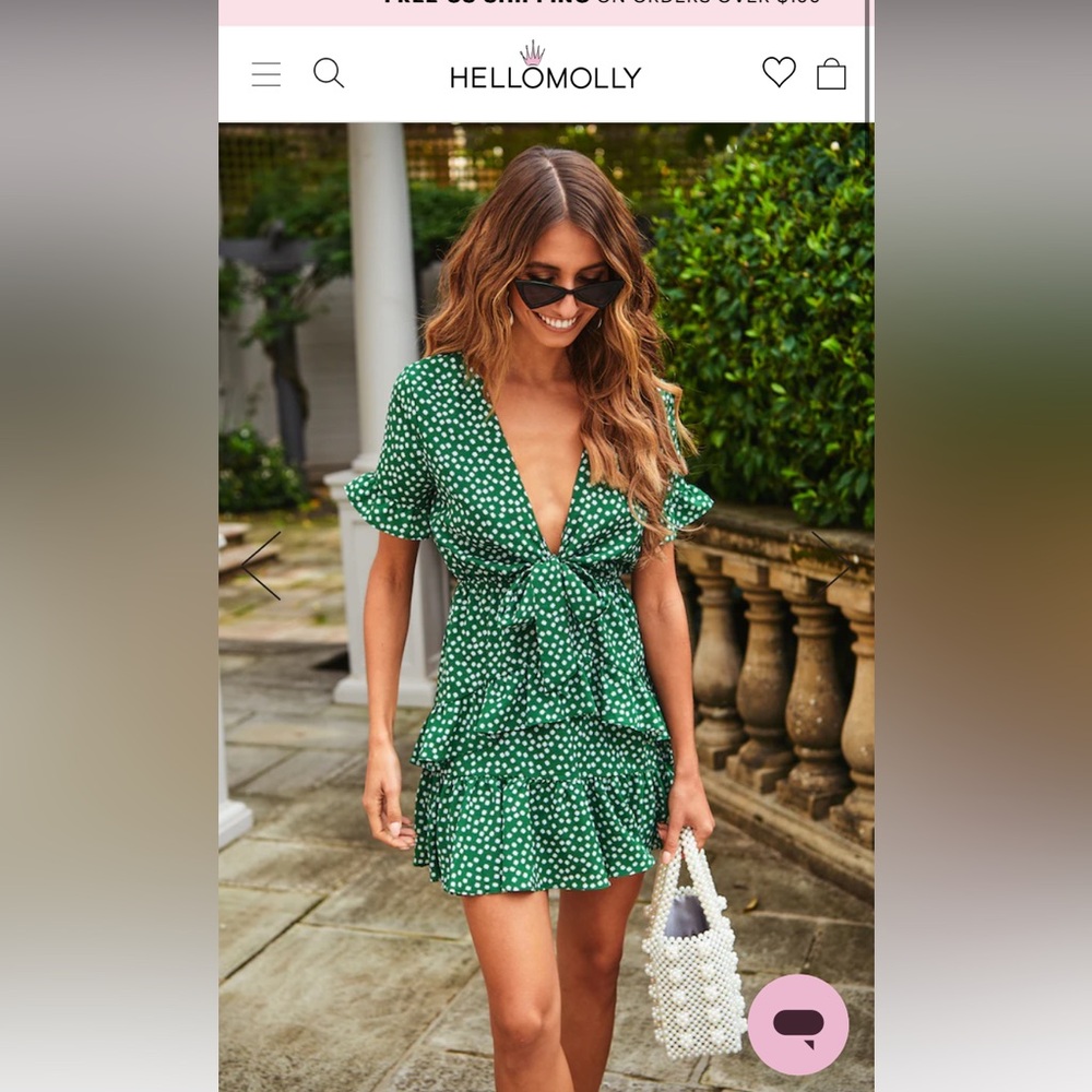 {Hello Molly} Walk On Faith Mini Dress | Green Floral ~ Size Medium